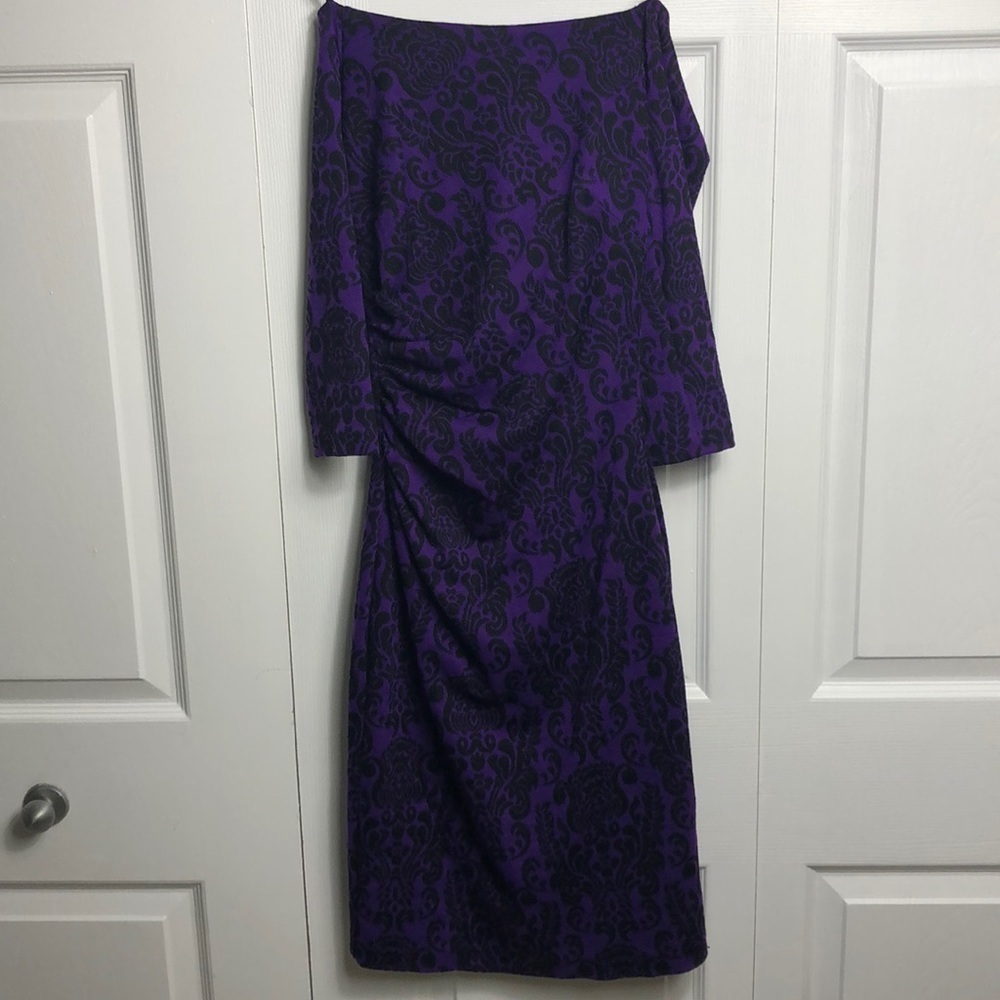 💜 XXS 💜 NWT Purple Dress Ruched Floral Print Party Dress​